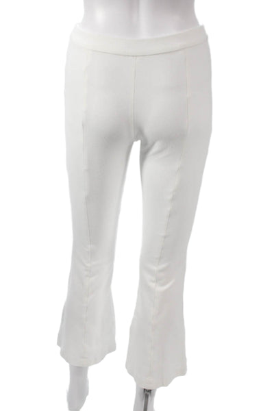 Rosetta Getty Women Cropped Pants White Pull On Viscose Blend Size XS