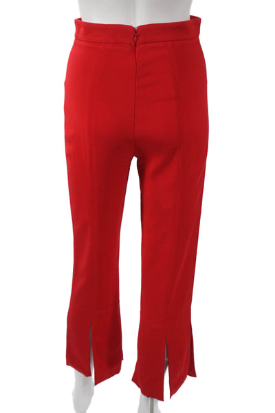 Cushnie Et Ochs Womens Asymmetrical Tank Top Split Pant Set Red Size 4/0