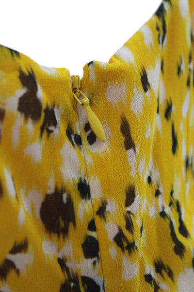 Derek Lam 10 Crosby Women A-Line Yellow V-Neck Sleeveless Viscose Dress Size 0