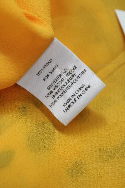 Derek Lam 10 Crosby Women A-Line Yellow V-Neck Sleeveless Viscose Dress Size 0