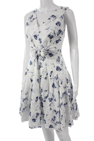 Rebecca Taylor Women Fit & Flare Sleeveless White Cotton Dress Size 0