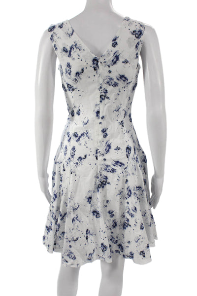 Rebecca Taylor Women Fit & Flare Sleeveless White Cotton Dress Size 0
