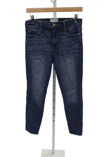 Frame Women Skinny High Rise Jeans Blue Modal Size 30