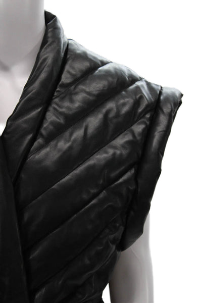 Blank NYC Womens Quilted Black Buckle Vest Size M