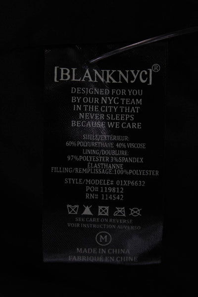Blank NYC Womens Quilted Black Buckle Vest Size M