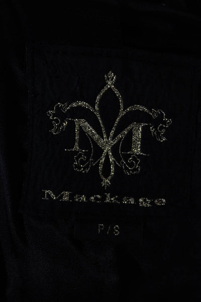 Mackage Womens Virgin Wool Herringbone Button Coat Long Sleeve Black Size PS