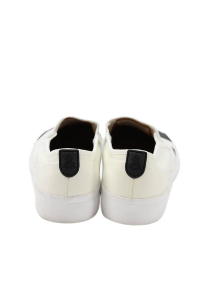 Angela Scott Women's Round Toe Rubber Sole Slip-On Loafers White Size 6