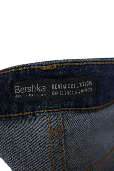 Bershka Womens Skinny Blue Cotton Jeans Size 6