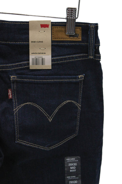 Levis Womens Bootcut Jeans Blue Cotton Mid Rise Inseam 30 Size 29