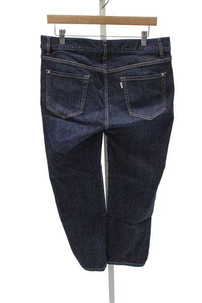 Sene Unisex Adults Straight Jeans Blue Cotton Blend High Rise Size 29