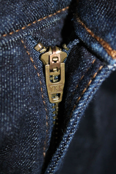Sene Unisex Adults Straight Jeans Blue Cotton Blend High Rise Size 29