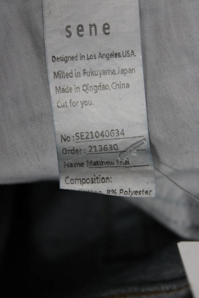 Sene Unisex Adults Straight Jeans Blue Cotton Blend High Rise Size 29