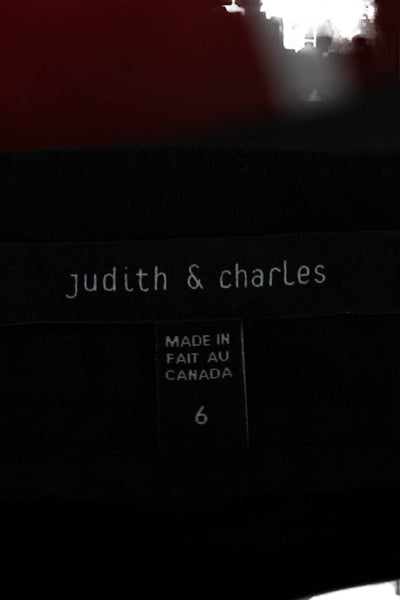 Judith & Charles Womens Black Cotton Dress Pants Zip Size 6