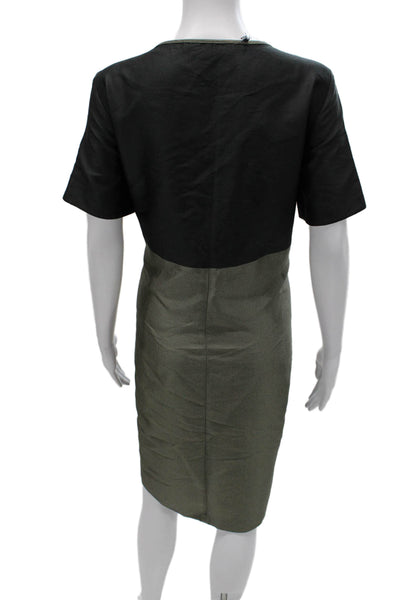 Ter Et Bantine Women A-Line Green Colorblock Knee-Length Dress Size 42