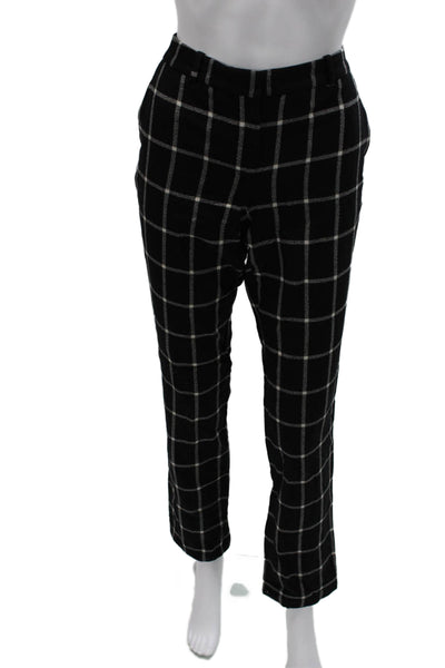 Boss Hugo Boss Women Plaid Virgin Wool Dress Pants Black Size 4