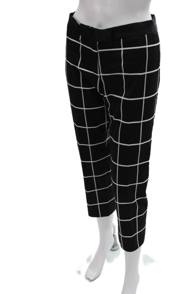 Joseph Womens Cropped Check Polyester Pants Black Size 40
