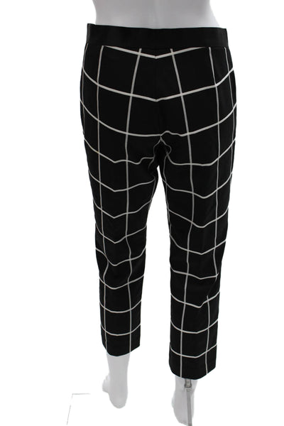Joseph Womens Cropped Check Polyester Pants Black Size 40