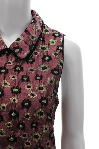 J Crew Collection Womens Floral Wool Sleeveless Blouse Multicolor Size 10