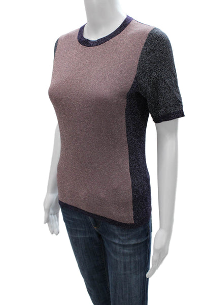Boss Hugo Boss Women Pullover Colorblock Wool Pink Short Sleeve Size XS