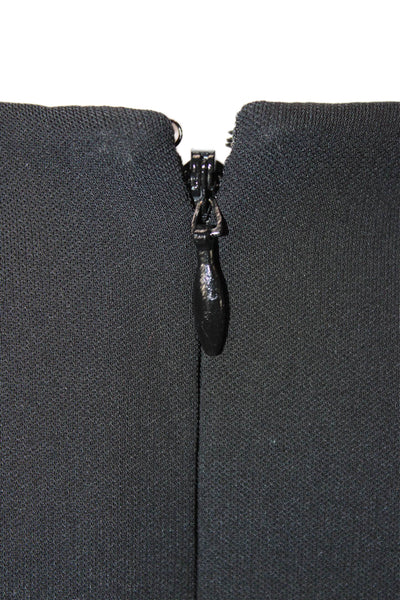 COS Women Basic Black Blouse Long Sleeve Round Neck Zip Polyester Size 8