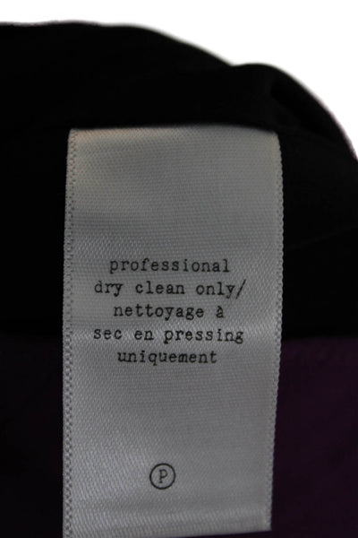 Rag & Bone Womens Colorblock Purple Round Neck Zip Long Sleeve Blouse Size S