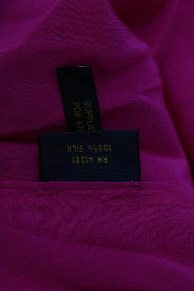 Polo Ralph Lauren Womens Silk Basic Blouse Pink Round Neck 3/4 Sleeve Size 6