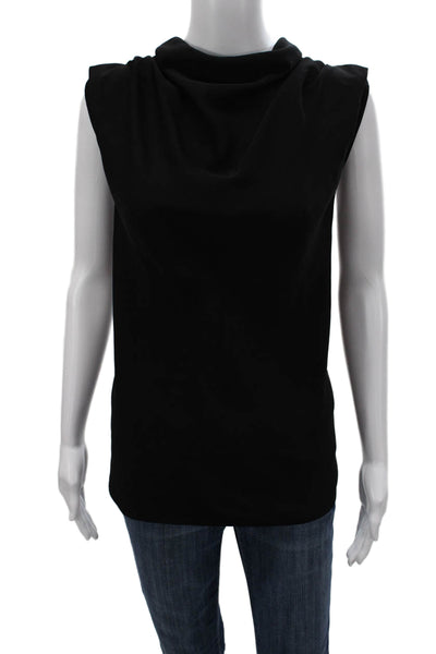 Babaton Womens Basic Sleeveless Cowl Neck Blouse Black Polyester Size M