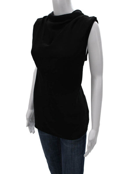 Babaton Womens Basic Sleeveless Cowl Neck Blouse Black Polyester Size M