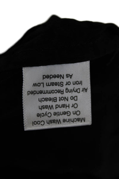 EENVOUD Womens Basic Tank Black 100% Cupro Round Neck Zip Closure Size S