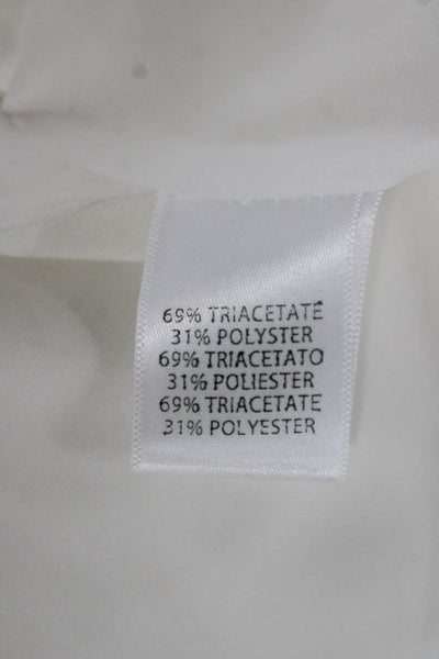 Worth Women Tunic Sleeveless White Round Neck Triacetate Size 8