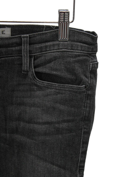 Frame Denim Women Skinny Black Jeans Mid Rise Cotton Blend Size 28