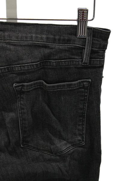 Frame Denim Women Skinny Black Jeans Mid Rise Cotton Blend Size 28