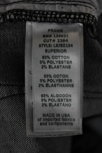 Frame Denim Women Skinny Black Jeans Mid Rise Cotton Blend Size 28