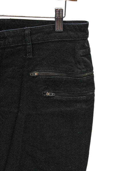 Helmut Lang Womens Skinny Biker Black Jeans Mid Rise Zip Size 27