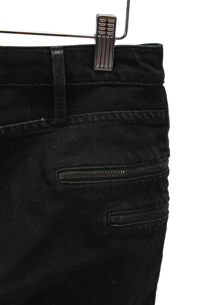 Helmut Lang Womens Skinny Biker Black Jeans Mid Rise Zip Size 27