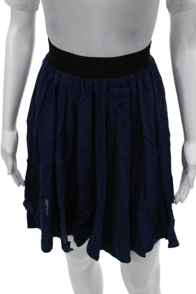Rag & Bone Womens A-Line Silk Knee Length Blue Skirt Size 28
