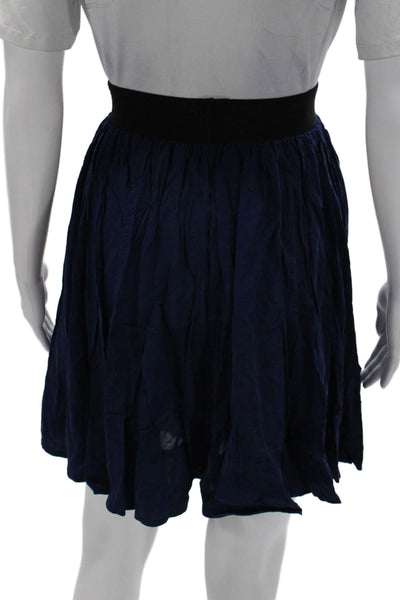 Rag & Bone Womens A-Line Silk Knee Length Blue Skirt Size 28