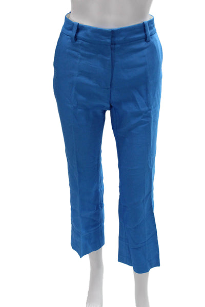 3.1 Phillip Lim Womens Cropped Blue Cotton Pants Zip Inseam 28 Size 6