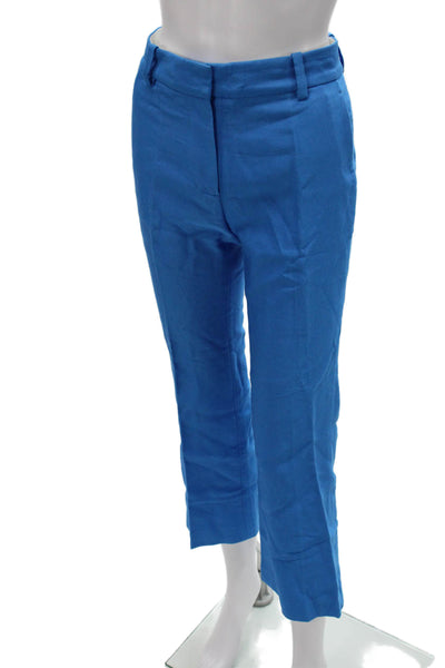 3.1 Phillip Lim Womens Cropped Blue Cotton Pants Zip Inseam 28 Size 6