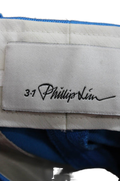 3.1 Phillip Lim Womens Cropped Blue Cotton Pants Zip Inseam 28 Size 6