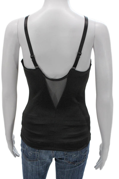 Miraclesuit Womens Shaping V-Neck Sleeveless Black Nylon Top Size 38C