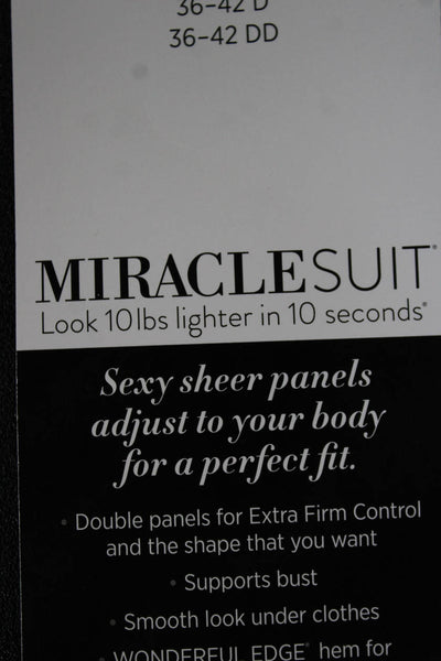 Miraclesuit Womens Shaping V-Neck Sleeveless Black Nylon Top Size 38C