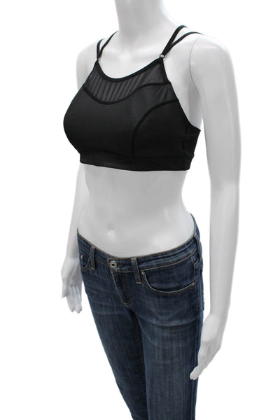 Sweaty Betty Womens Spaghetti Strap Mesh Trim Sports Bra Black Size Small
