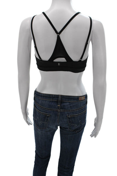 Sweaty Betty Womens Spaghetti Strap Mesh Trim Sports Bra Black Size Small