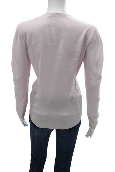 IRO Womens Basic V-Neck Pink Triacetate Long Sleeve Blouse Size 38