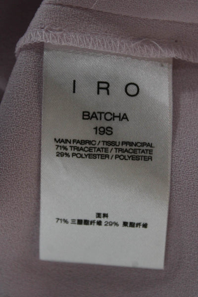 IRO Womens Basic V-Neck Pink Triacetate Long Sleeve Blouse Size 38
