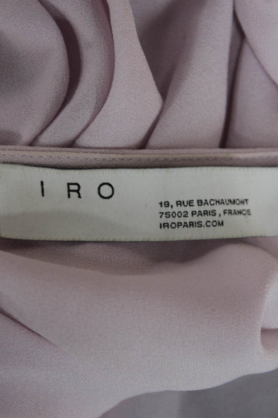 IRO Womens Basic V-Neck Pink Triacetate Long Sleeve Blouse Size 38