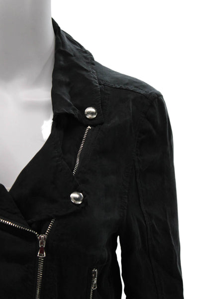 Blank NYC Women Biker Jacket Black Zip Long Sleeve Size XS