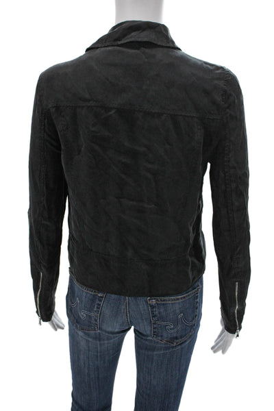 Blank NYC Women Biker Jacket Black Zip Long Sleeve Size XS