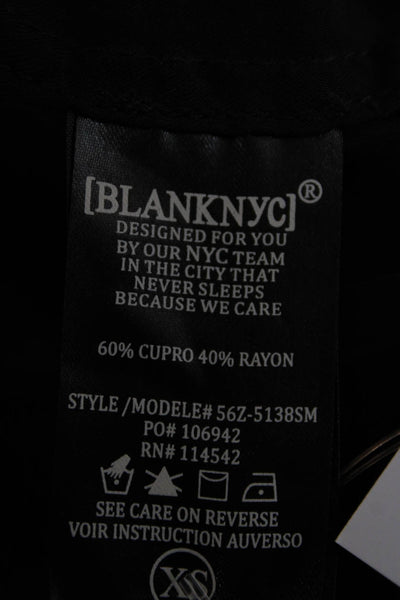 Blank NYC Women Biker Jacket Black Zip Long Sleeve Size XS